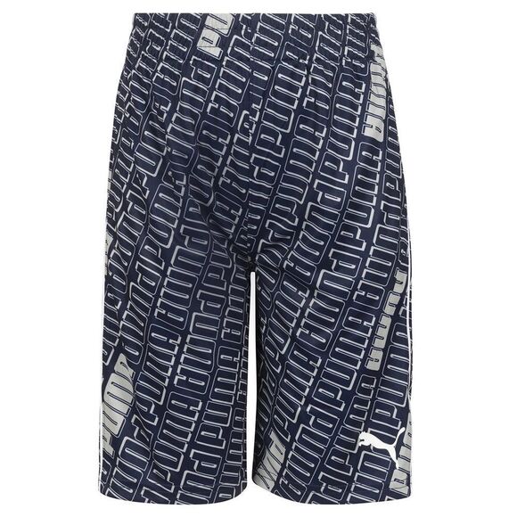 Puma Boy’s Kid’s Elastic Blue & White Logo Basketball Shorts. Large. 14-16. 14. - Picture 1 of 8